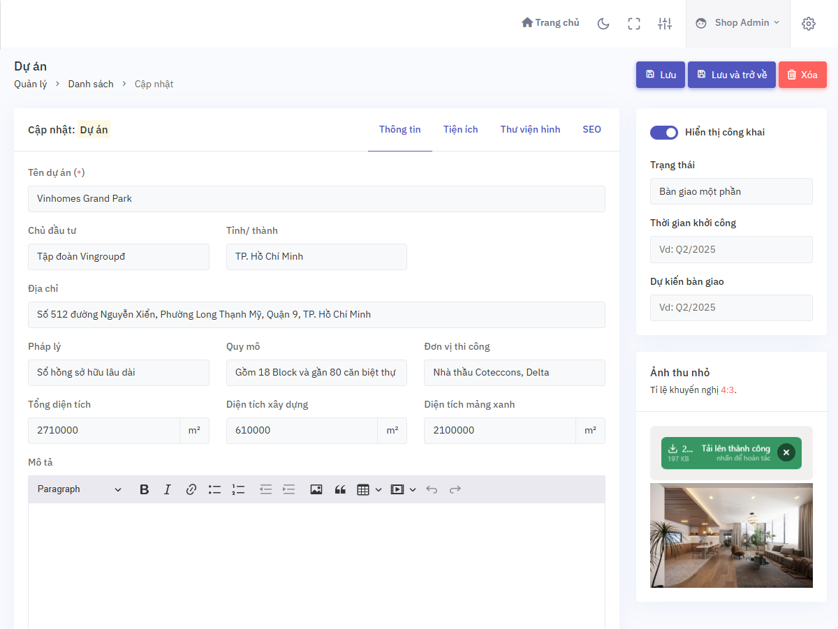 Thiết kế website rao vặt bất động sản