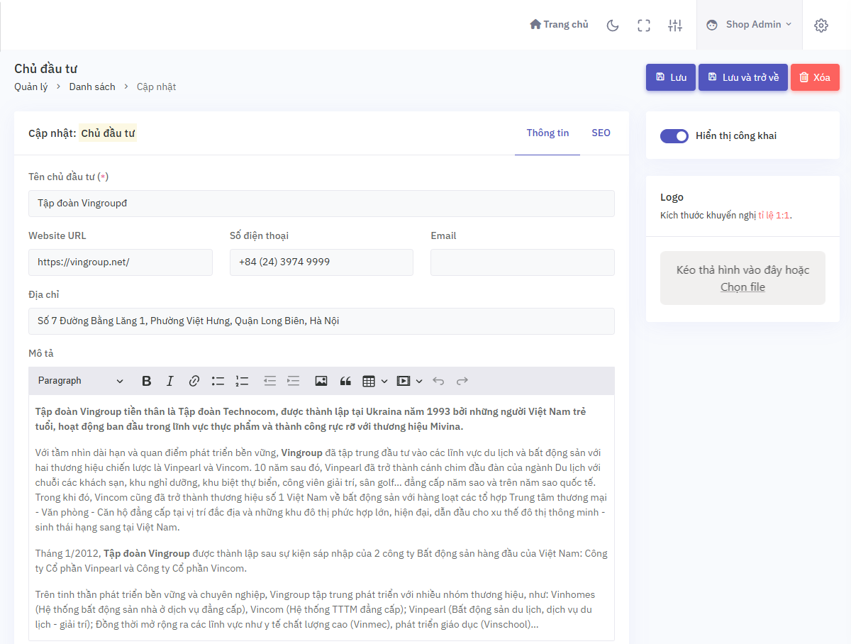 Thiết kế website rao vặt bất động sản